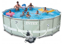 28324 Каркасный бассейн круглый  Intex, 488х122см, фильтр-насос песчанный 4542 л/ч (28328,56451)